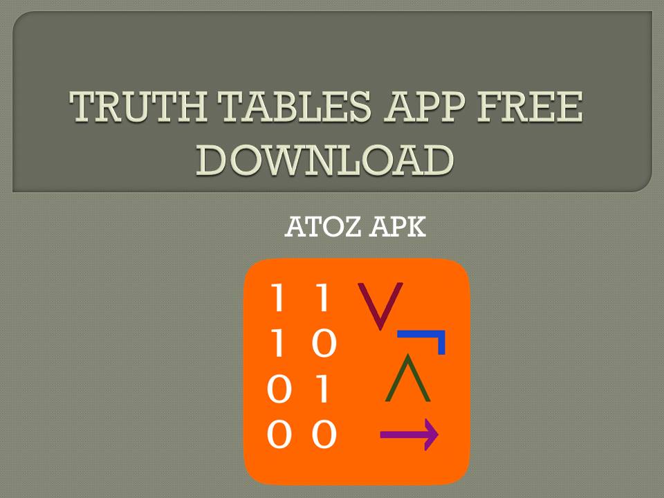TRUTH TABLES APP FREE DOWNLOAD